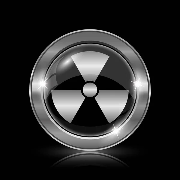 Radyasyon Simgesi Siyah Arka Plan Üzerine Internet Düğmesi — Stok fotoğraf