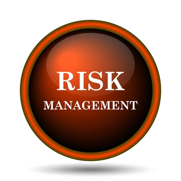 Risk Management Ikonen Internet Knappen Vit Bakgrund — Stockfoto