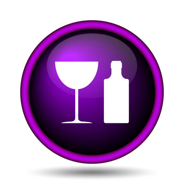 Bottle and glass icon — Stock Photo, Image