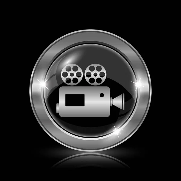Video Camera Icon Internet Button Black Background — Stock Photo, Image
