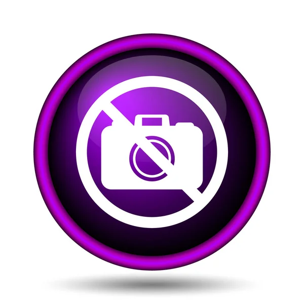 Tiltott Fényképezőgép Ikonjára Internet Gomb Fehér Háttér — Stock Fotó