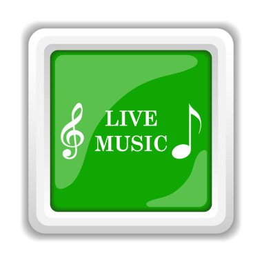 Canlı müzik simgesi. Beyaz arka plan üzerinde Internet düğmesi