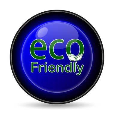 Eco dostu simgesi. Beyaz arka plan üzerinde Internet düğmesi