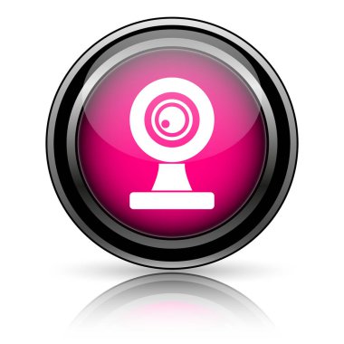 Webcam kutsal kişilerin resmi. Beyaz arka plan üzerinde Internet düğmesi