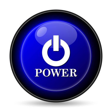 Güç düğmesi simgesi. Beyaz arka plan üzerinde Internet düğmesi