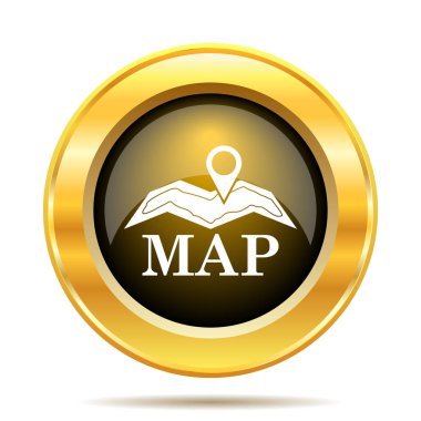 Harita simgesi. Beyaz arka plan üzerinde Internet düğmesi