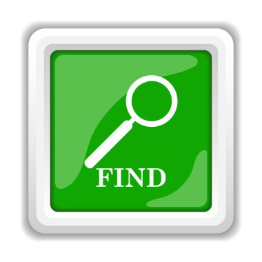 Simgesini bulun. Beyaz arka plan üzerinde Internet düğmesi