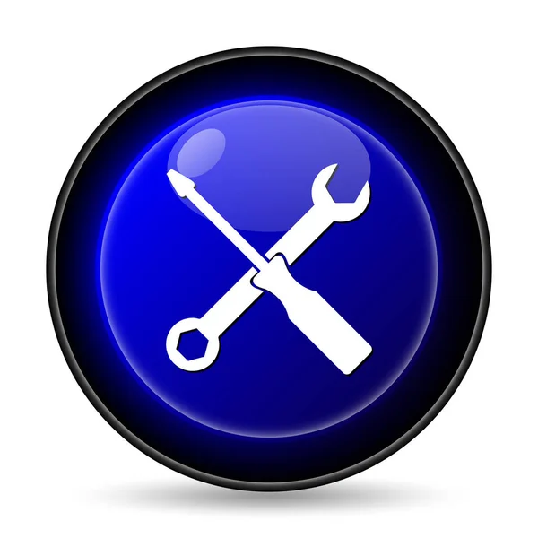 Ikona Narzędzia Przycisk Internet Białym Tle — Zdjęcie stockowe