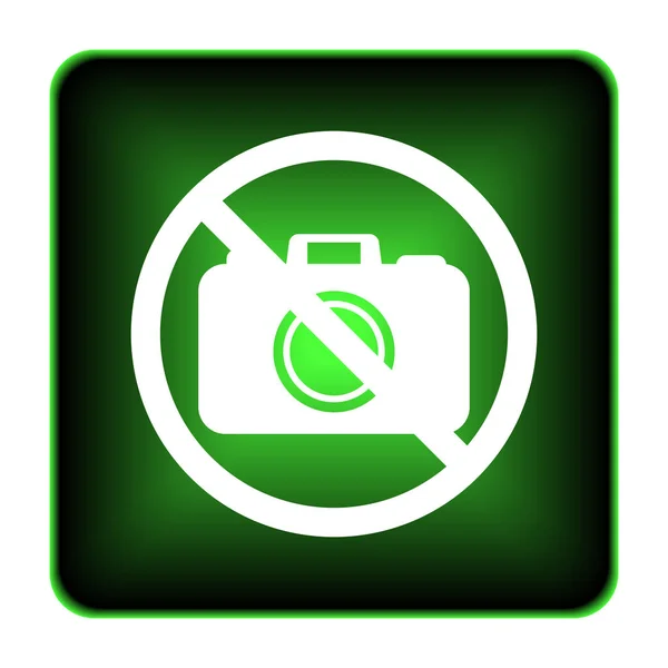 Verboden Camera Icoontje Internet Knop Witte Achtergrond — Stockfoto