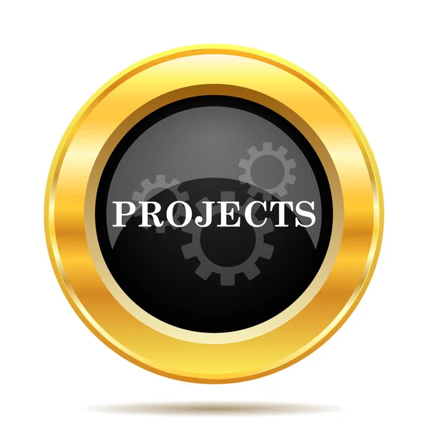 Icono Proyectos Botón Internet Sobre Fondo Blanco —  Fotos de Stock