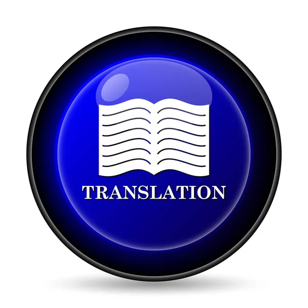 Icono Del Libro Traducción Botón Internet Sobre Fondo Blanco — Foto de Stock