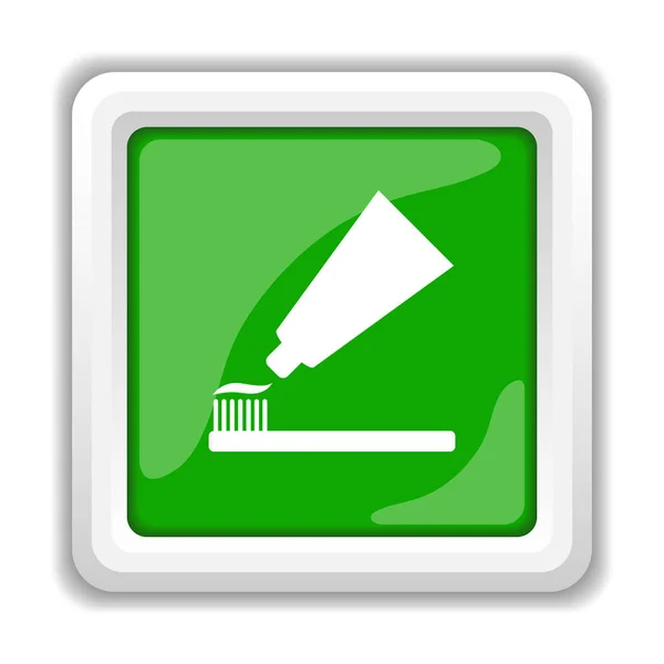 Tooth Paste Brush Icon Internet Button White Background — Stock Photo, Image