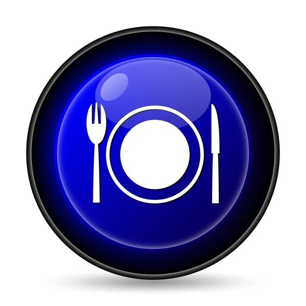 Restaurant Pictogram Internet Knop Witte Achtergrond — Stockfoto