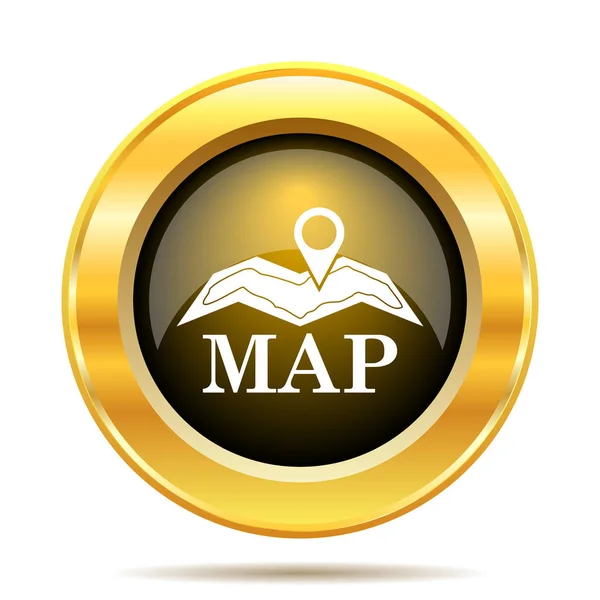 Ikona Mapy Przycisk Internet Białym Tle — Zdjęcie stockowe