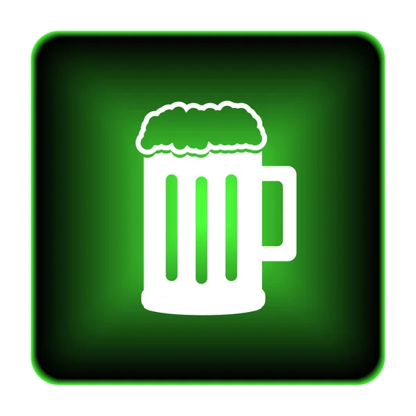 Bier Pictogram Internet Knop Witte Achtergrond — Stockfoto