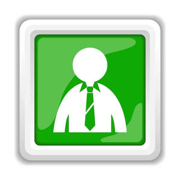 Zakelijke Man Pictogram Internet Knop Witte Achtergrond — Stockfoto