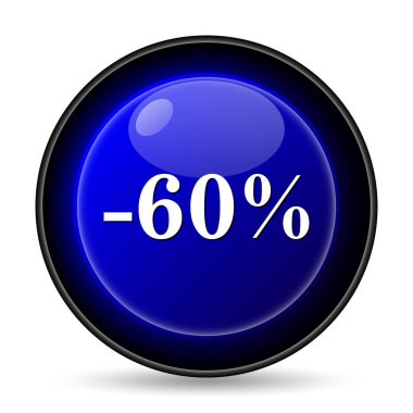 yüzde 60 indirim simgesi. Beyaz arka plan üzerinde Internet düğmesi