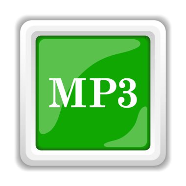MP3 simgesi. Beyaz arka plan üzerinde Internet düğmesi