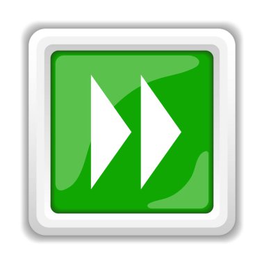 Hızlı ileri işareti simgesi. Beyaz arka plan üzerinde Internet düğmesi