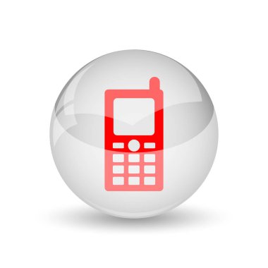 Hareket eden telefon simgesi. Beyaz arka plan üzerinde Internet düğmesi