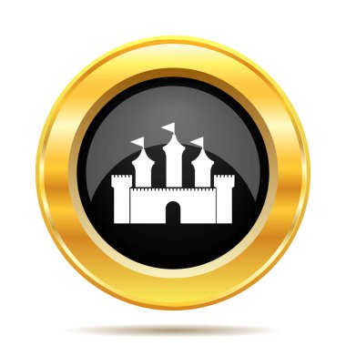 Kale simgesi. Beyaz arka plan üzerinde Internet düğmesi