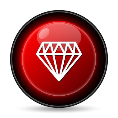 Elmas simgesi. Beyaz arka plan üzerinde Internet düğmesi