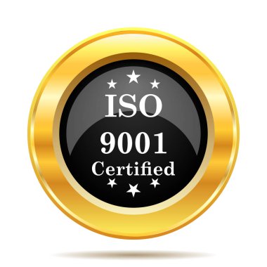 ISO9001 simgesi. Beyaz arka plan üzerinde Internet düğmesi