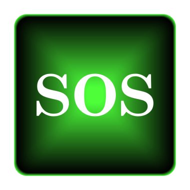 Sos simgesi. Beyaz arka plan üzerinde Internet düğmesi