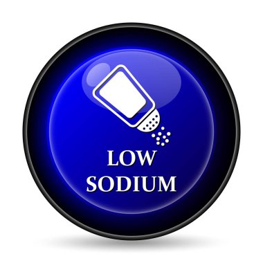 Düşük sodyum simgesi. Beyaz arka plan üzerinde Internet düğmesi