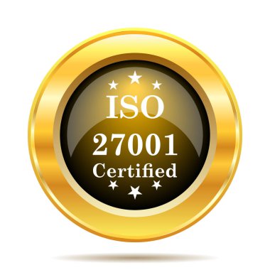 ISO 27001 simgesi. Beyaz arka plan üzerinde Internet düğmesi