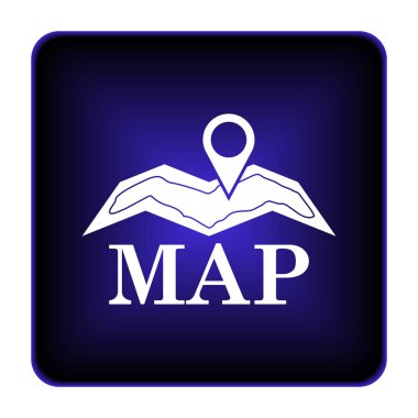 Harita simgesi. Beyaz arka plan üzerinde Internet düğmesi