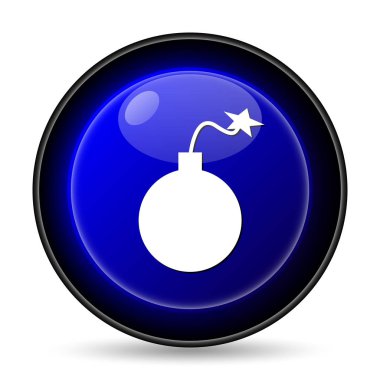 Bomba simgesi. Beyaz arka plan üzerinde Internet düğmesi