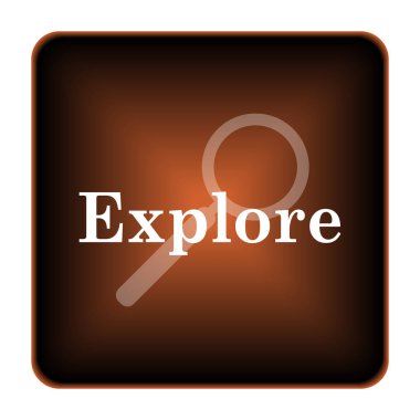 Simge keşfedin. Beyaz arka plan üzerinde Internet düğmesi