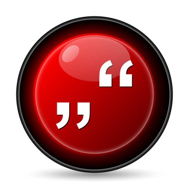 Tırnak işareti simgesi. Beyaz arka plan üzerinde Internet düğmesi