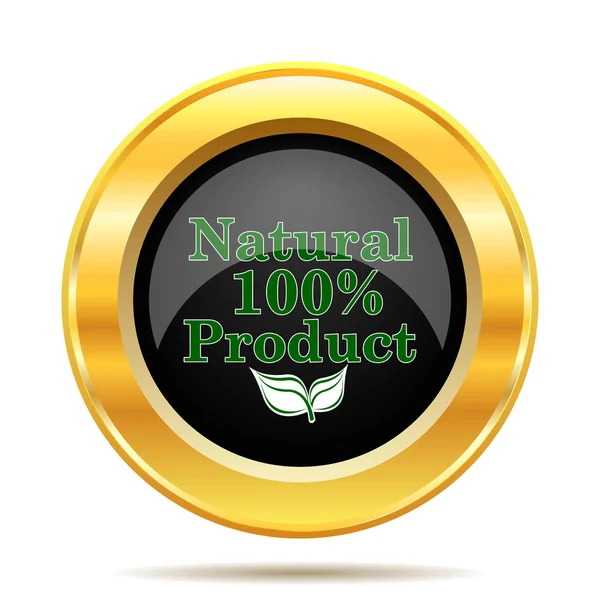 100 Натуральний Продукт Значок Інтернет Кнопки Білому Тлі — стокове фото