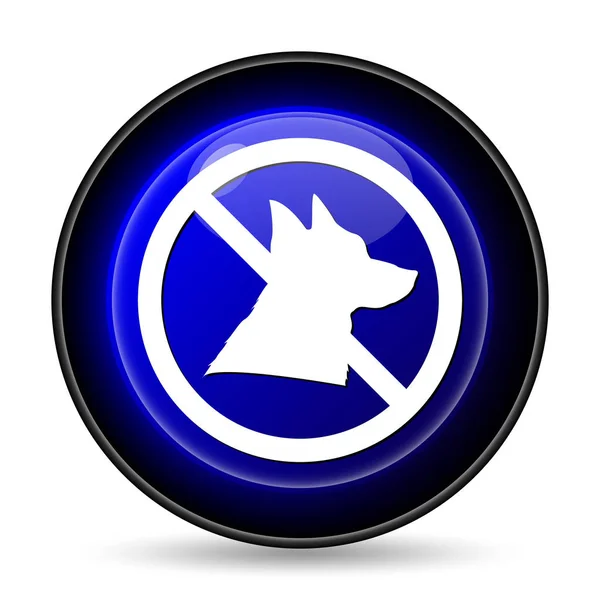 Icono Perros Prohibidos Botón Internet Sobre Fondo Blanco — Foto de Stock