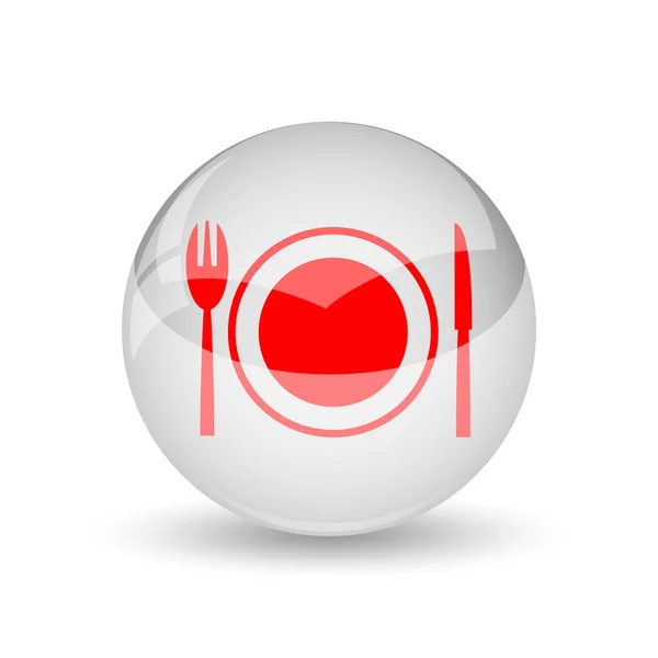 Ресторан Значок Інтернет Кнопки Білому Тлі — стокове фото
