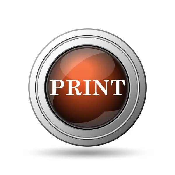Print Icon Internet Button White Background — Stock Photo, Image