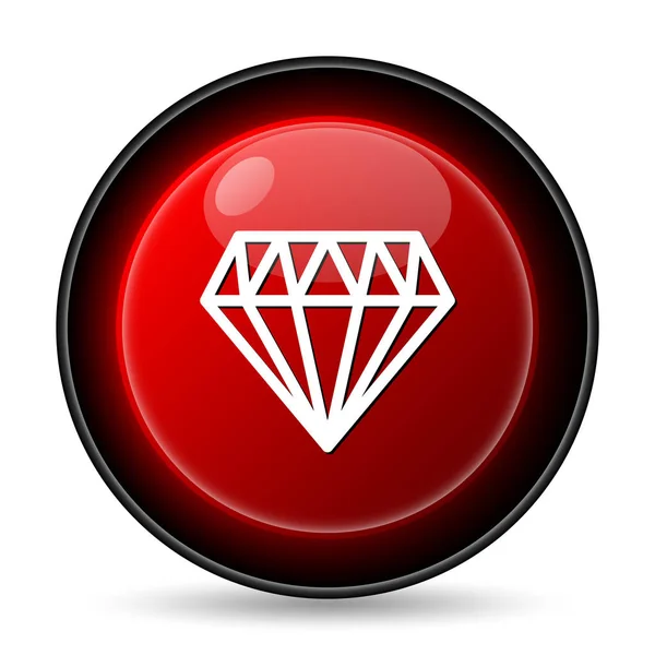 Diamant Symbol Internet Taste Auf Weißem Hintergrund — Stockfoto