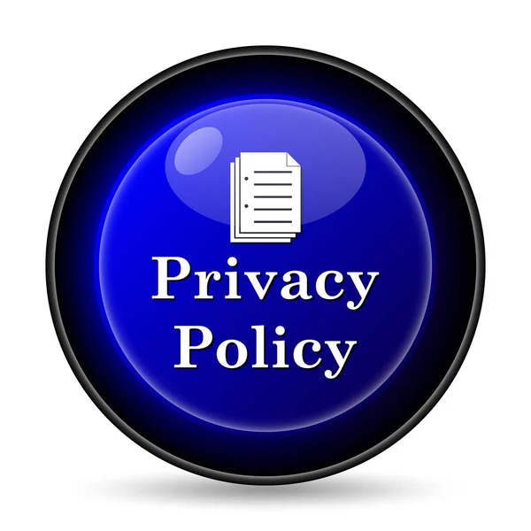 Privacy Beleid Pictogram Internet Knop Witte Achtergrond — Stockfoto