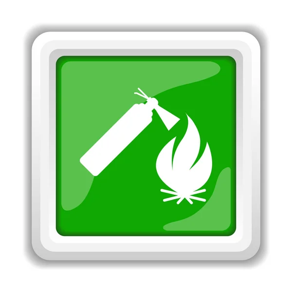 Fire Icon Internet Button White Background — Stock Photo, Image