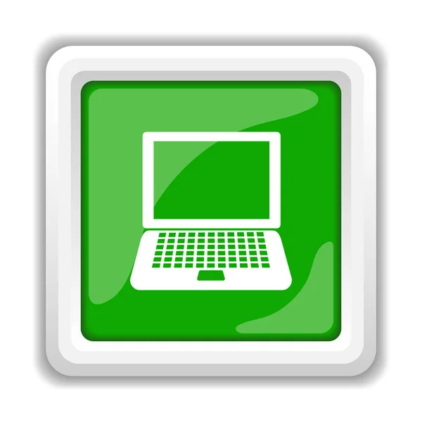 Ikon Laptop Tombol Internet Pada Latar Belakang Putih — Stok Foto