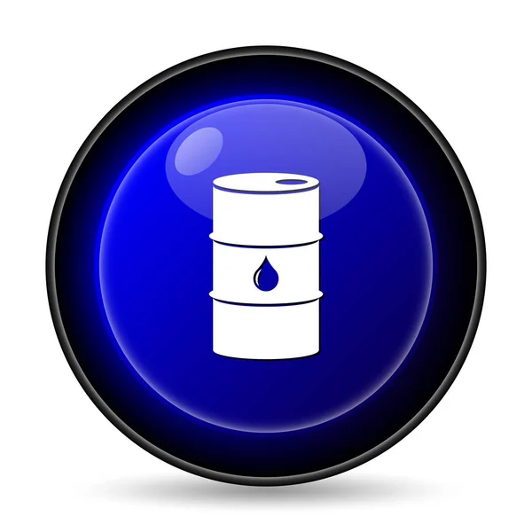 Εικονίδιο Βαρέλι Πετρελαίου Κουμπί Internet Άσπρο Φόντο — Φωτογραφία Αρχείου
