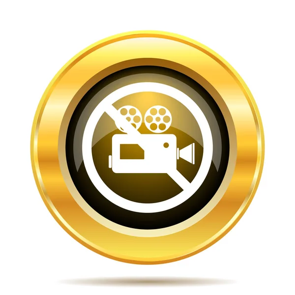 Forbidden Video Camera Icon Internet Button White Background — Stock Photo, Image