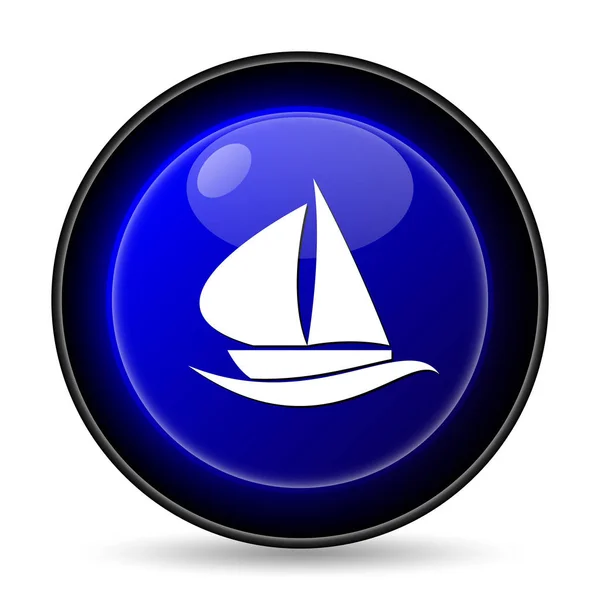 Sailboat Icon Internet Button White Background — Stock Photo, Image