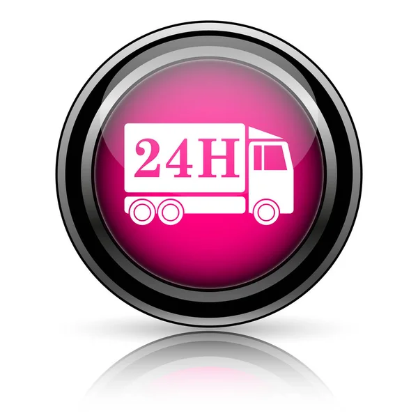 Ícone de caminhão de entrega 24H — Fotografia de Stock