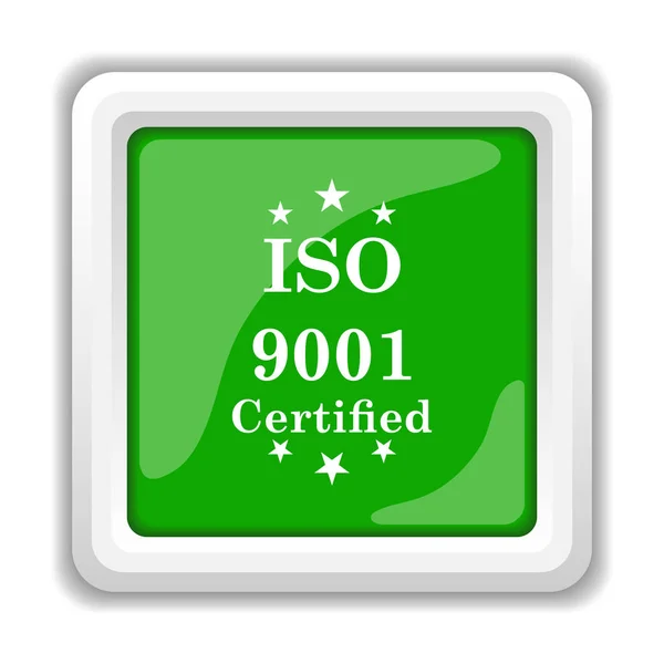 Ícone Iso9001 Botão Internet Fundo Branco — Fotografia de Stock