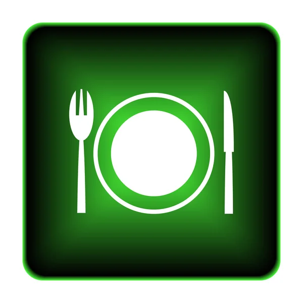 Icono Del Restaurante Botón Internet Sobre Fondo Blanco —  Fotos de Stock