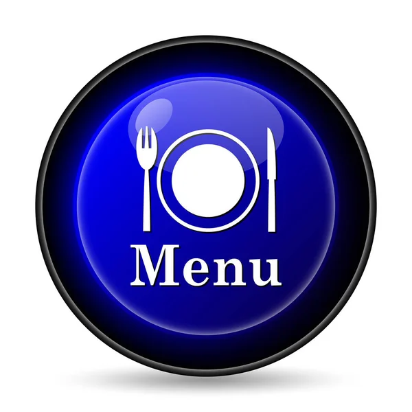 Ícone Menu Botão Internet Fundo Branco — Fotografia de Stock