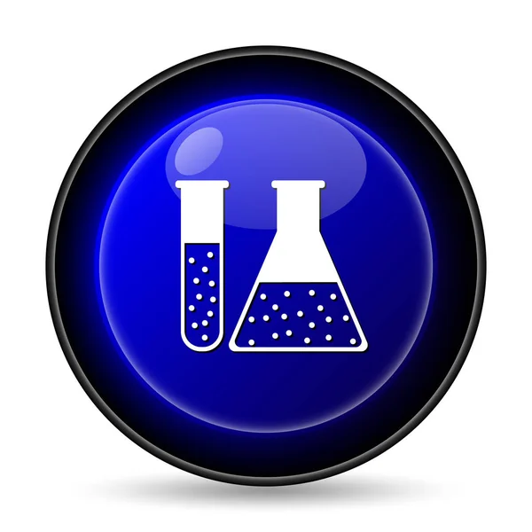 Chemie Instellen Pictogram Internet Knop Witte Achtergrond — Stockfoto